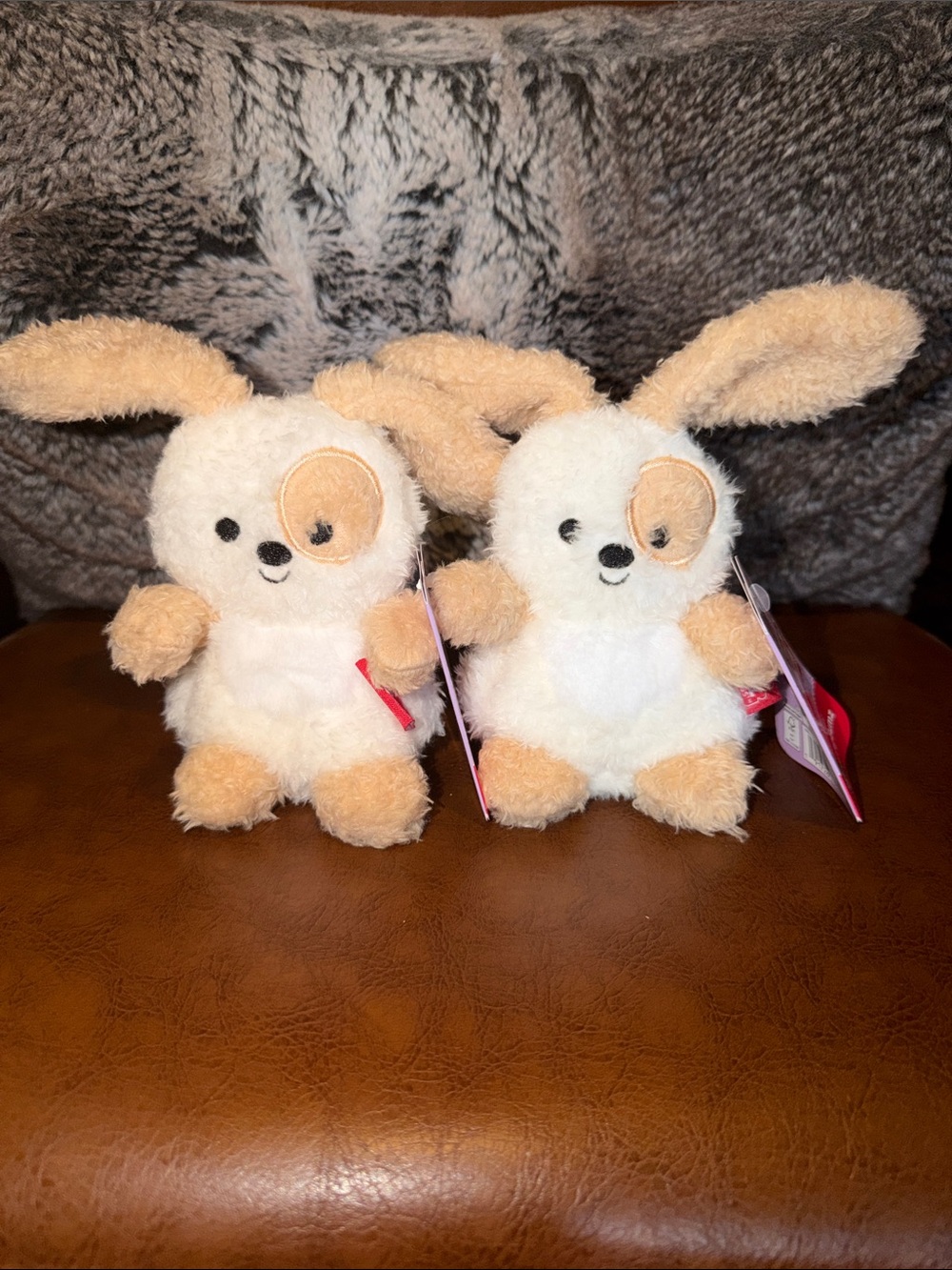 BumBumz Plush Bunny Duo - Cream and Tan Cuddly Rabbit Toy
